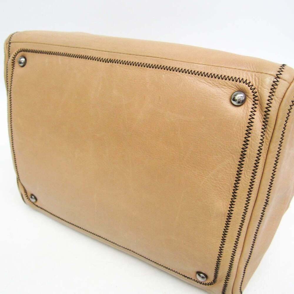 CHANEL Cream Leather Boston Bag - Picture 6 of 16